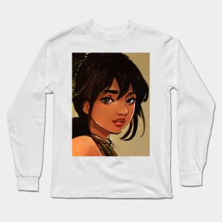 BLACK ANIME GIRl Long Sleeve T-Shirt